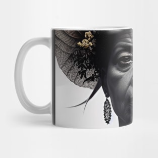 Dignissima elderly lady with precious adornments Mug